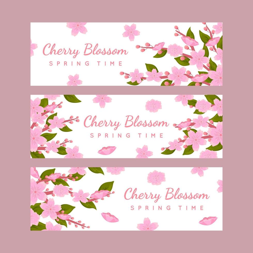 Cherry Blossom Banner Collection vector