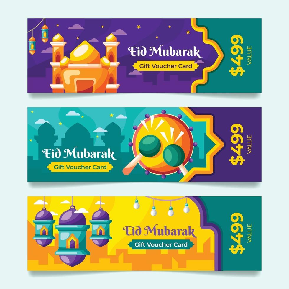 colección de plantillas de cupones eid vector