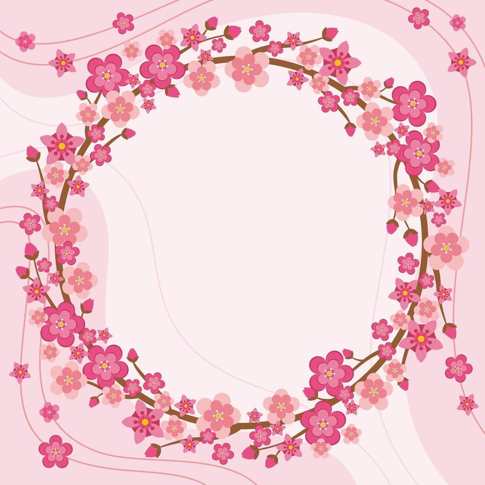 Cherry Blossom with Pink Background vector