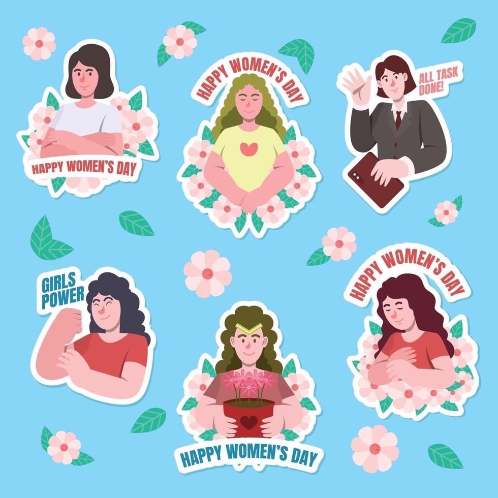 Women's Day Activism Sticker Pack vector