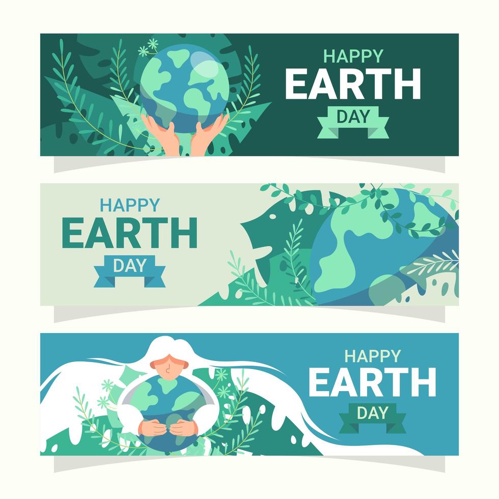 Earth Day Banner Collection vector