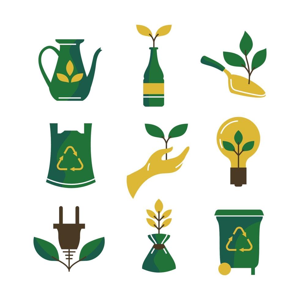 Environment and Eco friendly Icon Set vector