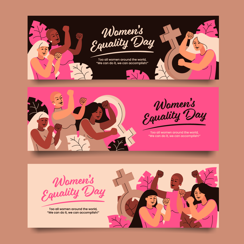 Women's Equality Day Banner Collection vector