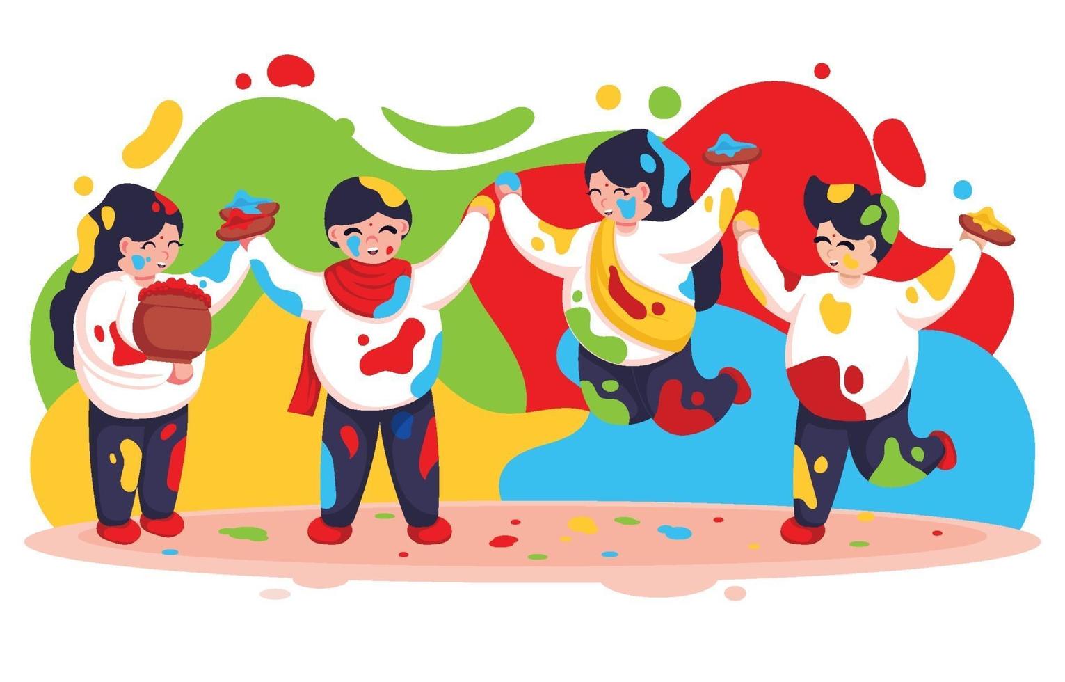 easy cartoon images of holi