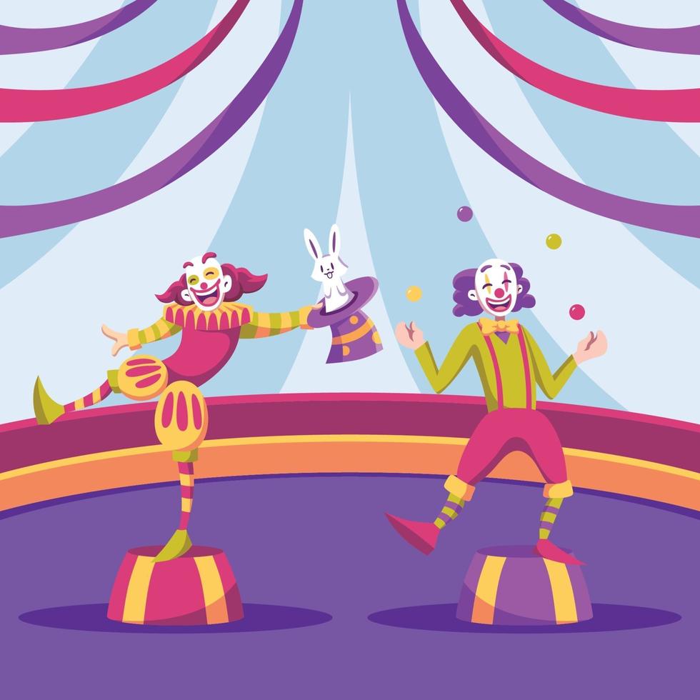 Circus Show Clowns Background vector