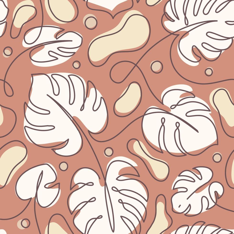 Seamless Pattern Monstera Leaf vector