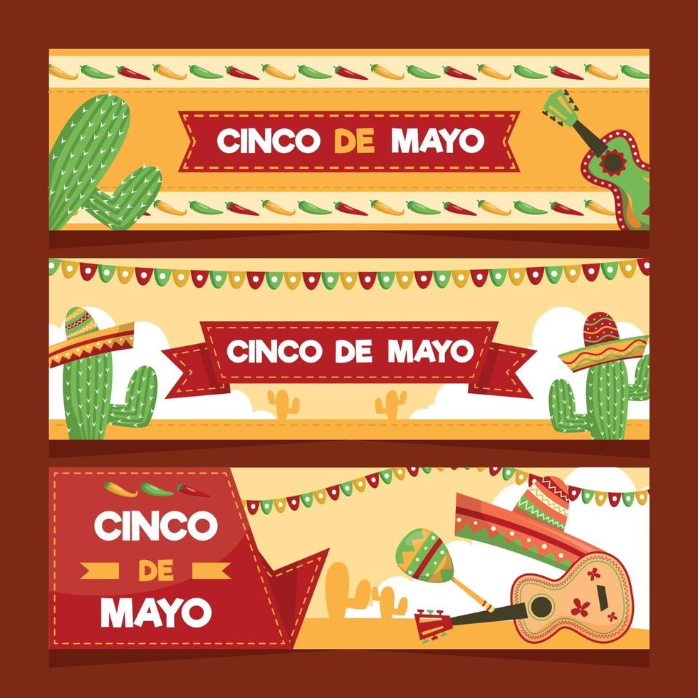 banner de celebración del cinco de mayo vector