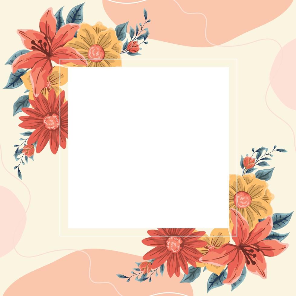 fondo floral del marco de la primavera vector