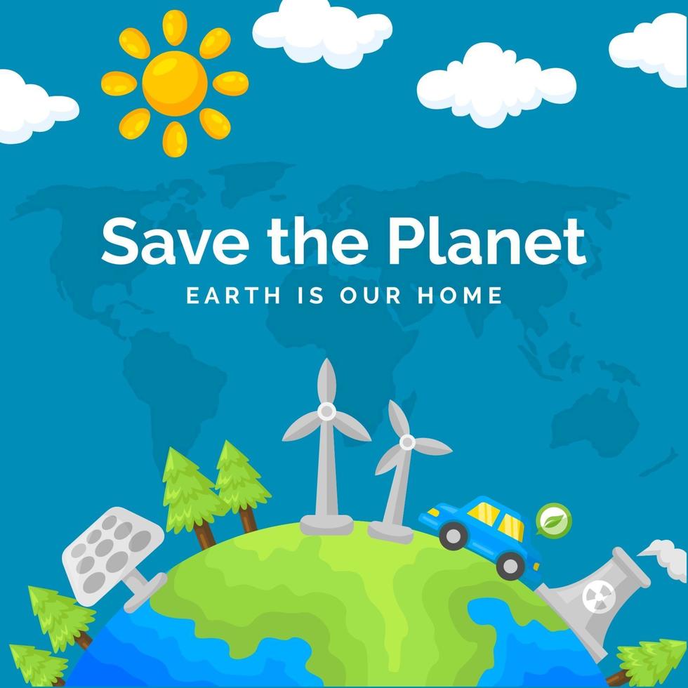 Save Our Planet Background vector