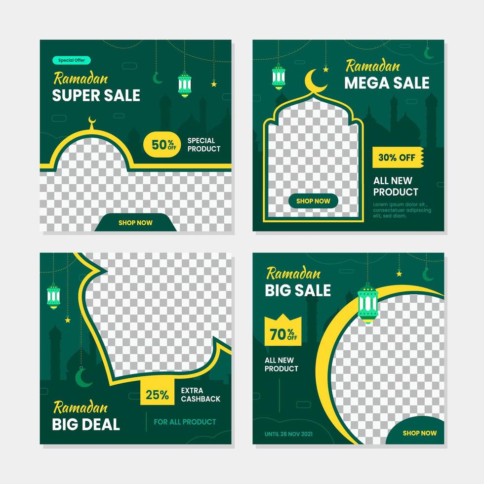 Eid Mubarak Social Media Template vector