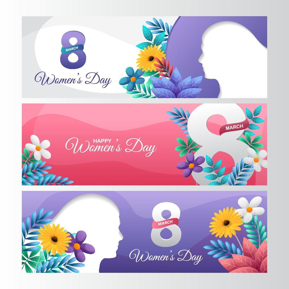 Women Day Banner Collection vector