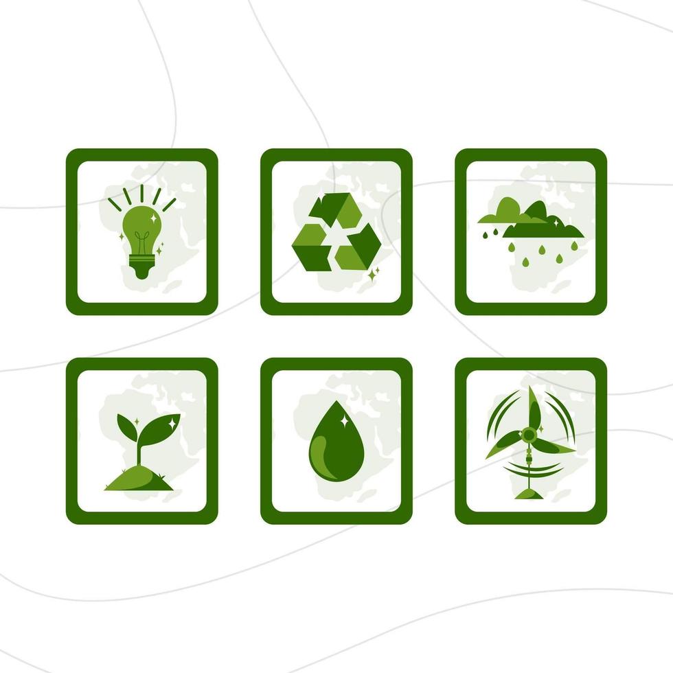 Earth Day Icon with Green Color vector