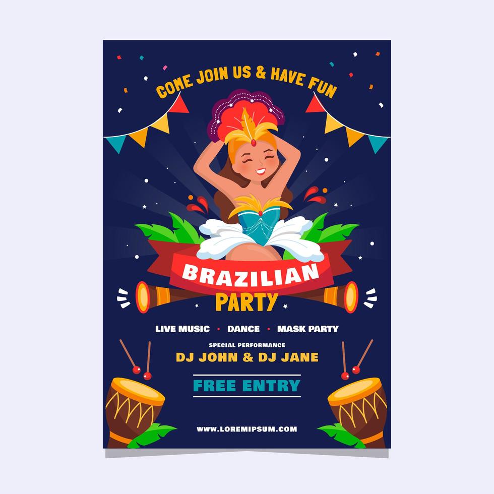 Rio Festival Party Full of Song and Dance vector