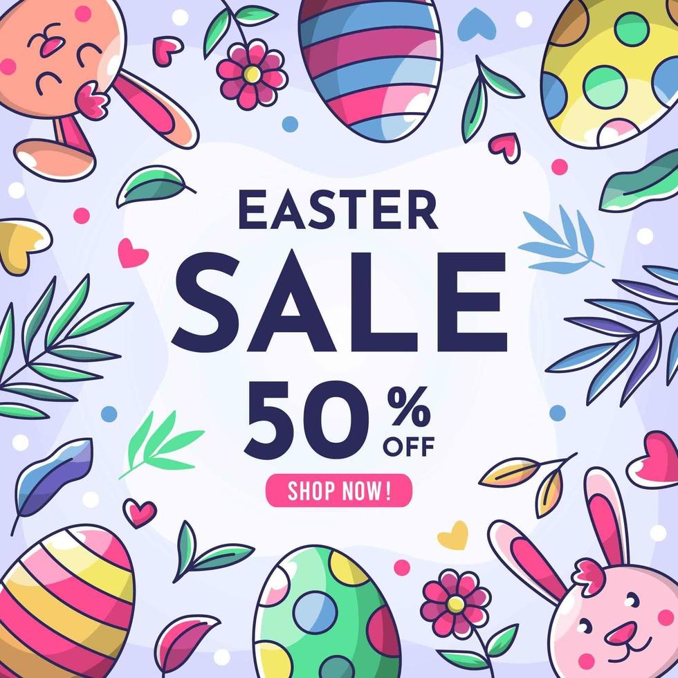 Easter sale illustration template vector