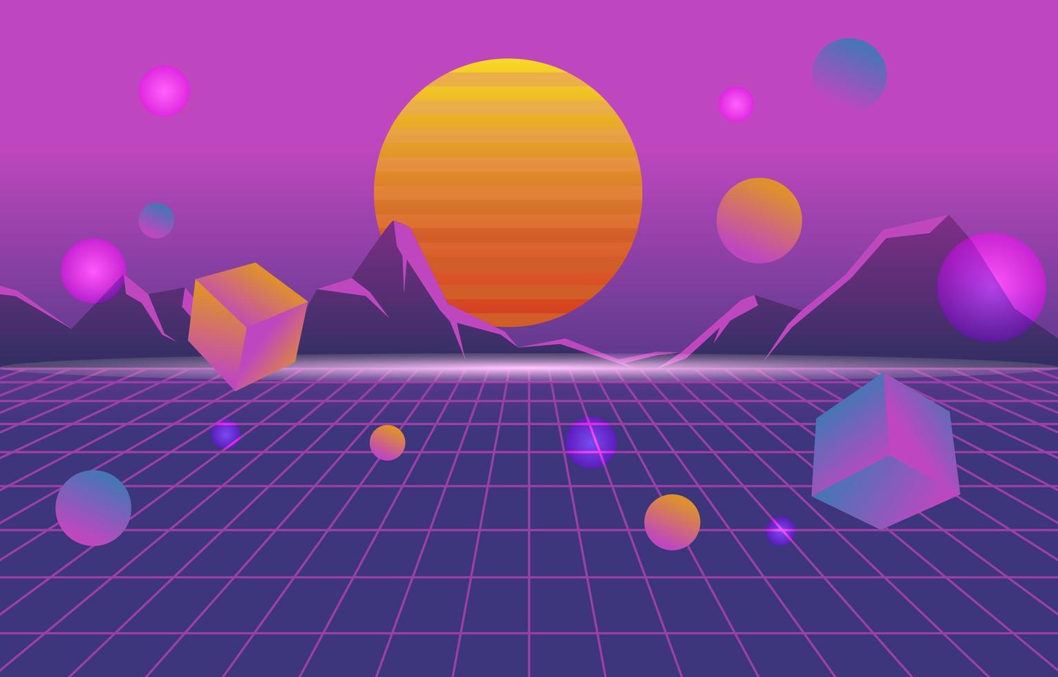 fondo retro futurista vector