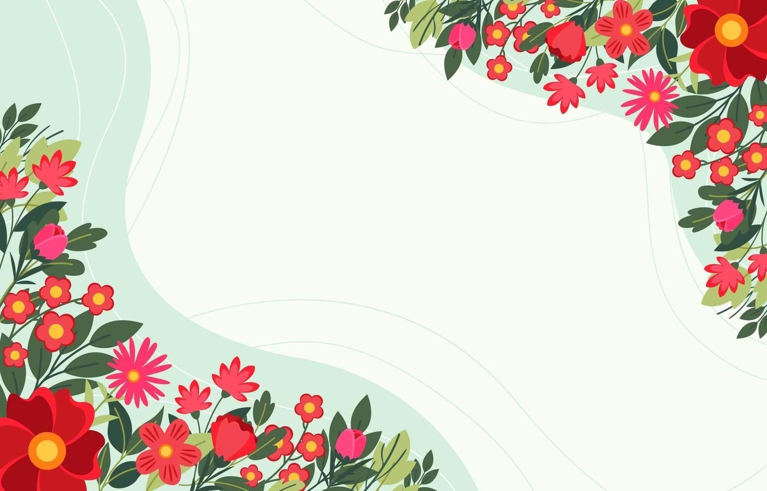 Spring Floral with Green Background vector