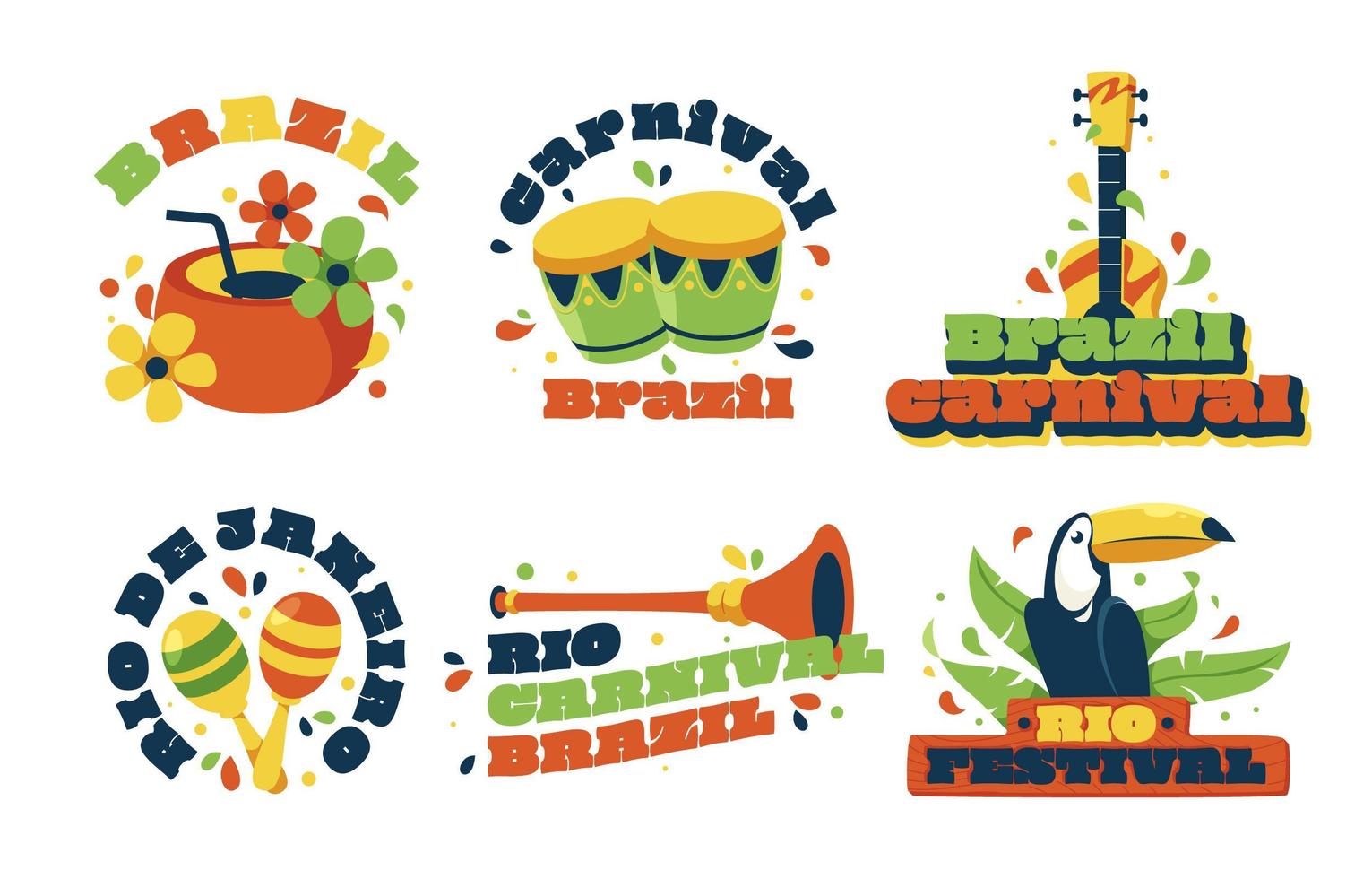 Rio Festival Festivity Label vector