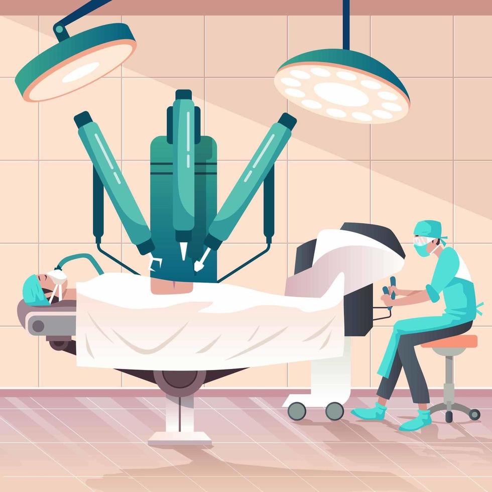 cirugía de robot médico vector