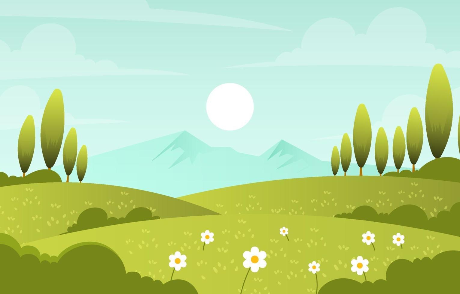 paisaje de primavera vector