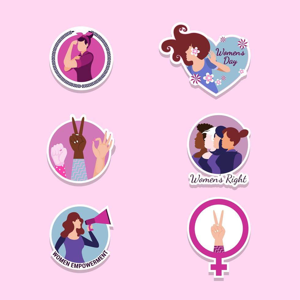 Sticker Design Representing Women's History Month vector