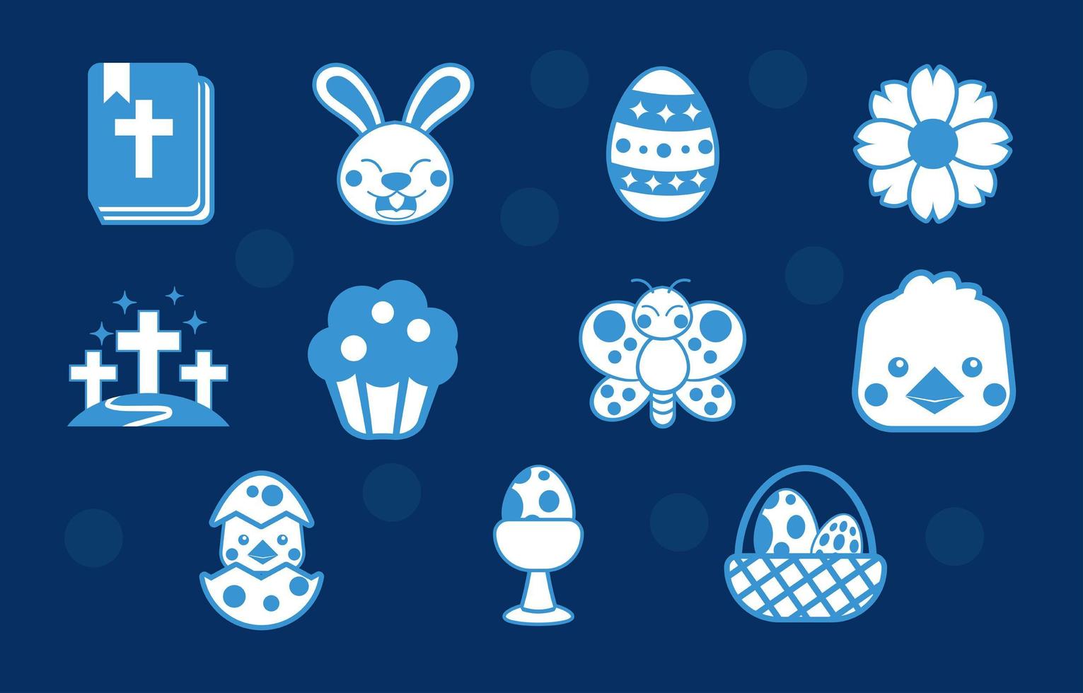 lindo paquete de iconos de pascua vector