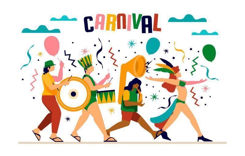 Rio de Janeiro Festival with People on Parade vector