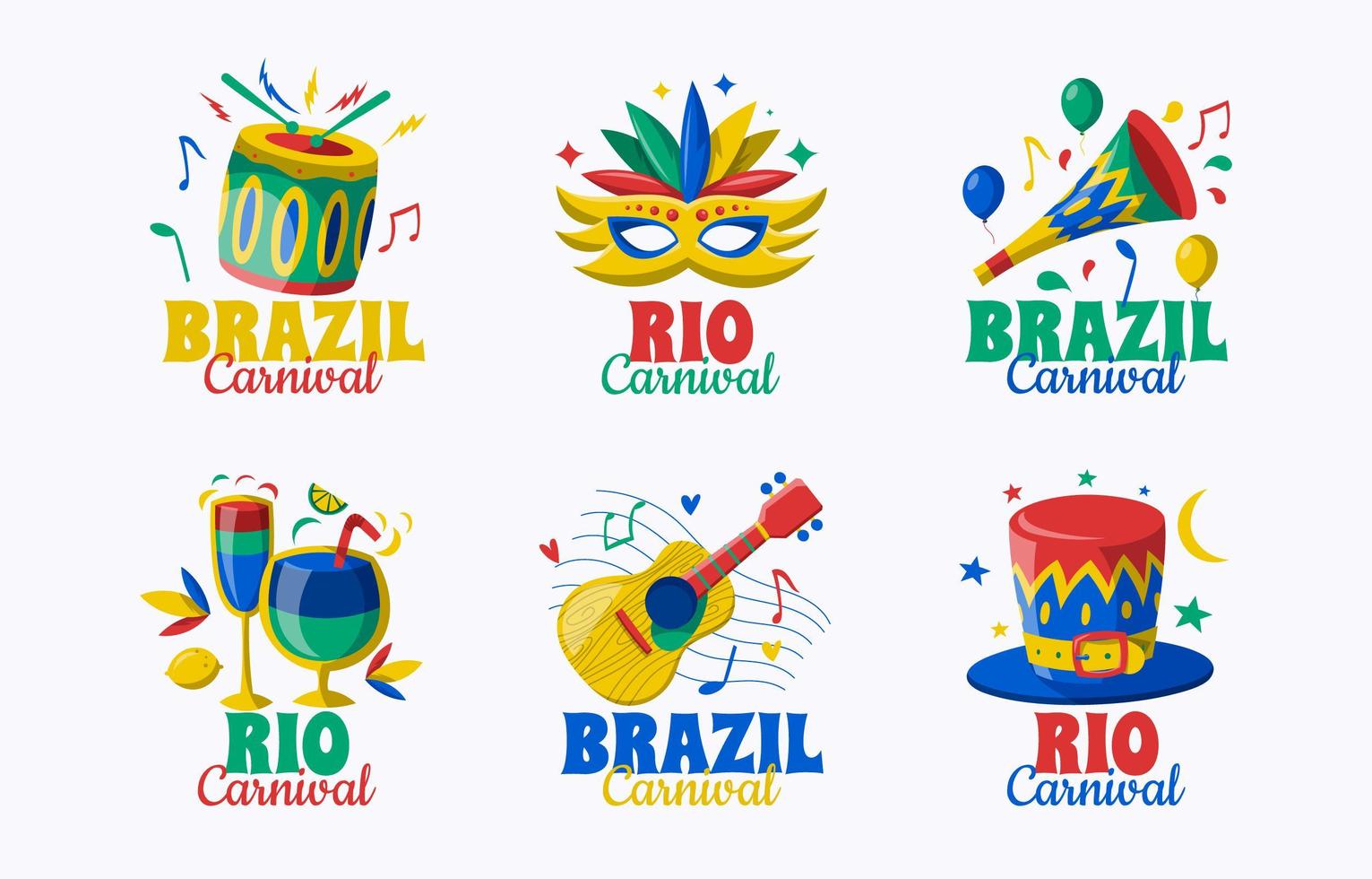Colored Rio Carnival badge vector