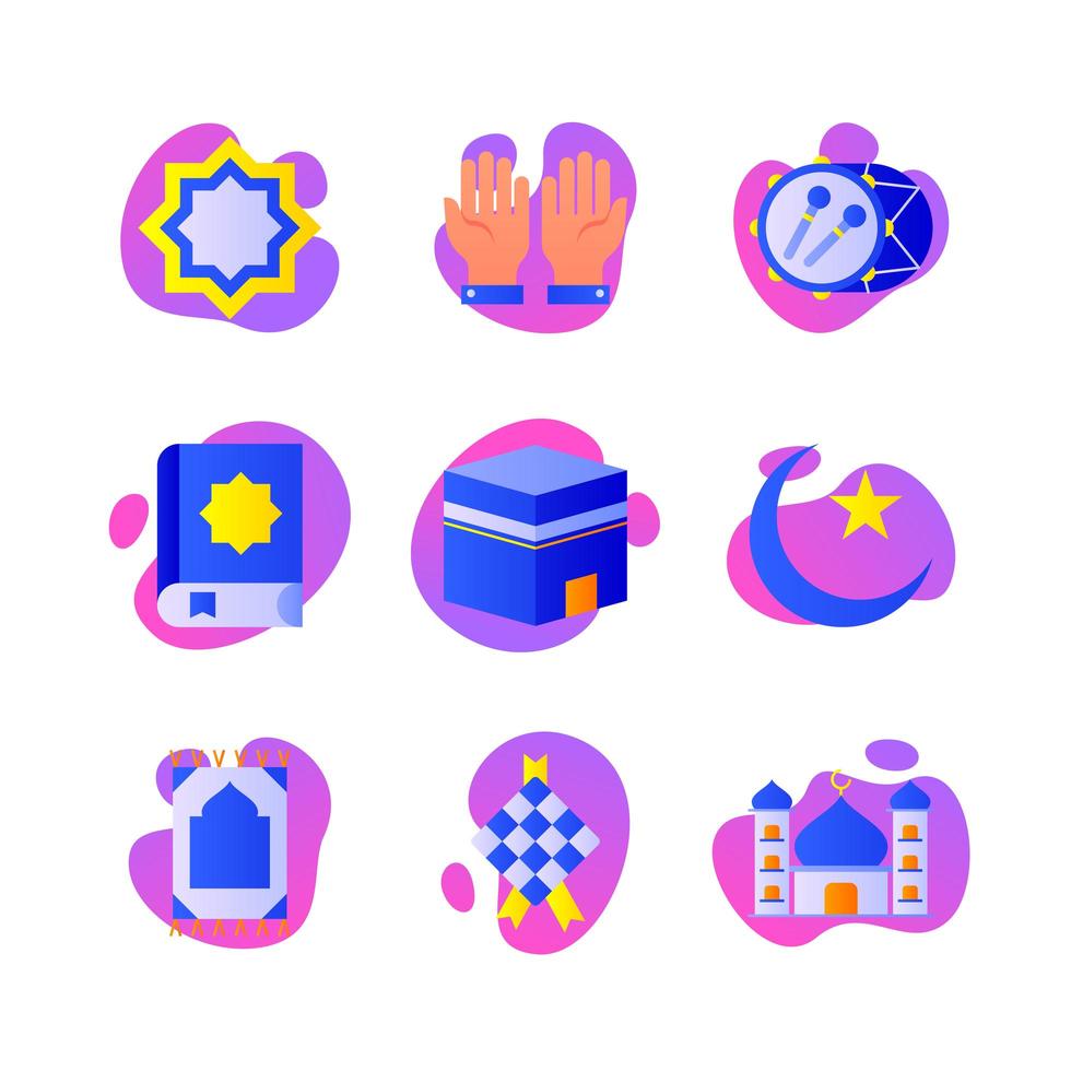 Eid Mubarak Icons vector