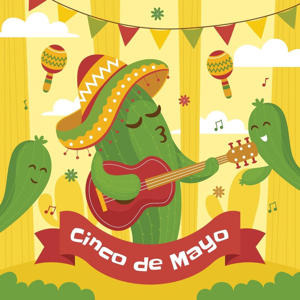 Flat Cinco de Mayo vector