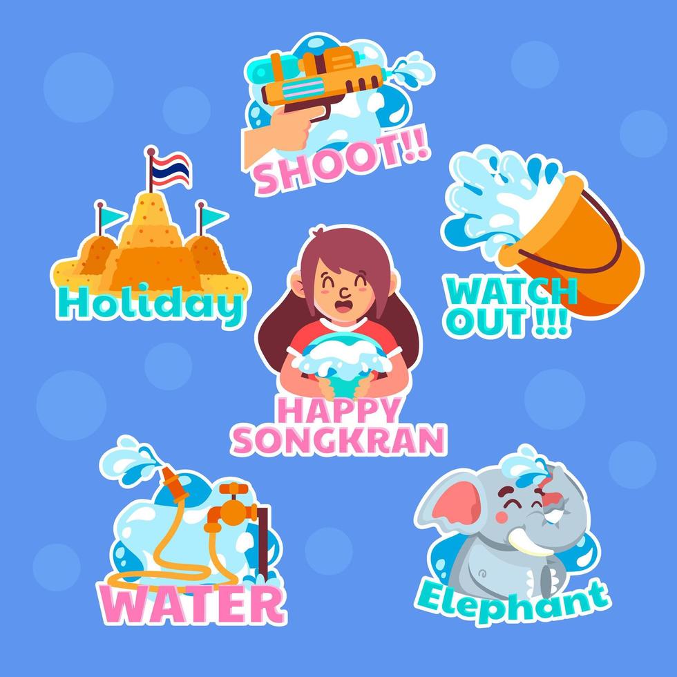 All Water of Songkran Festival vector