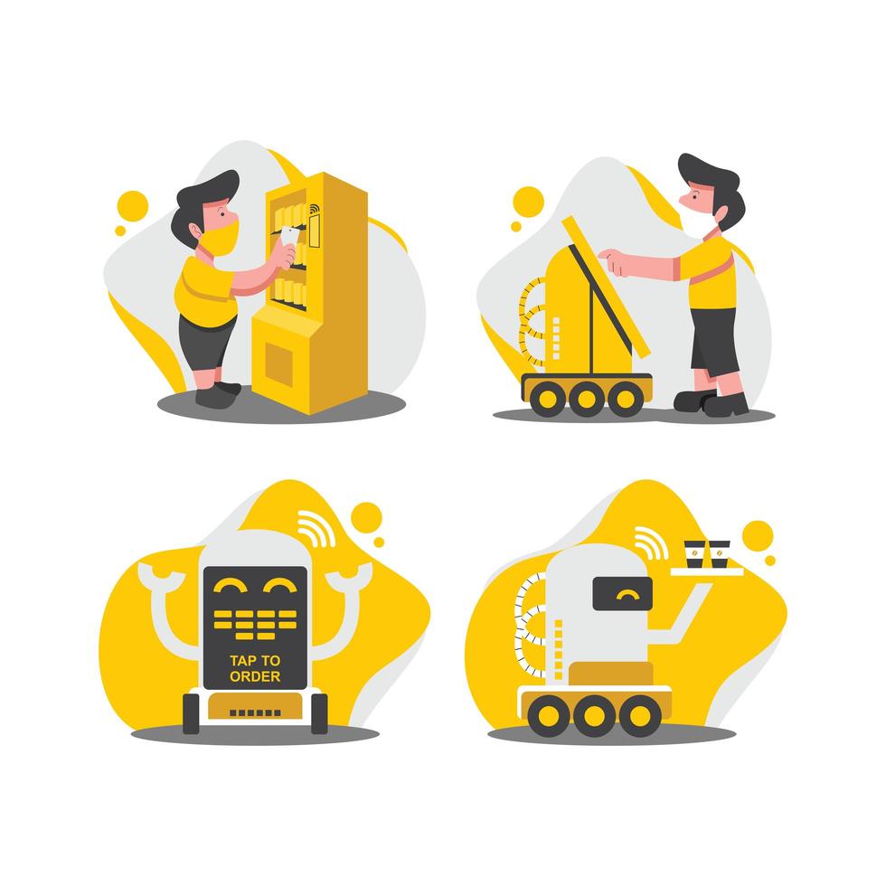 Contactless Technology Character Set vector