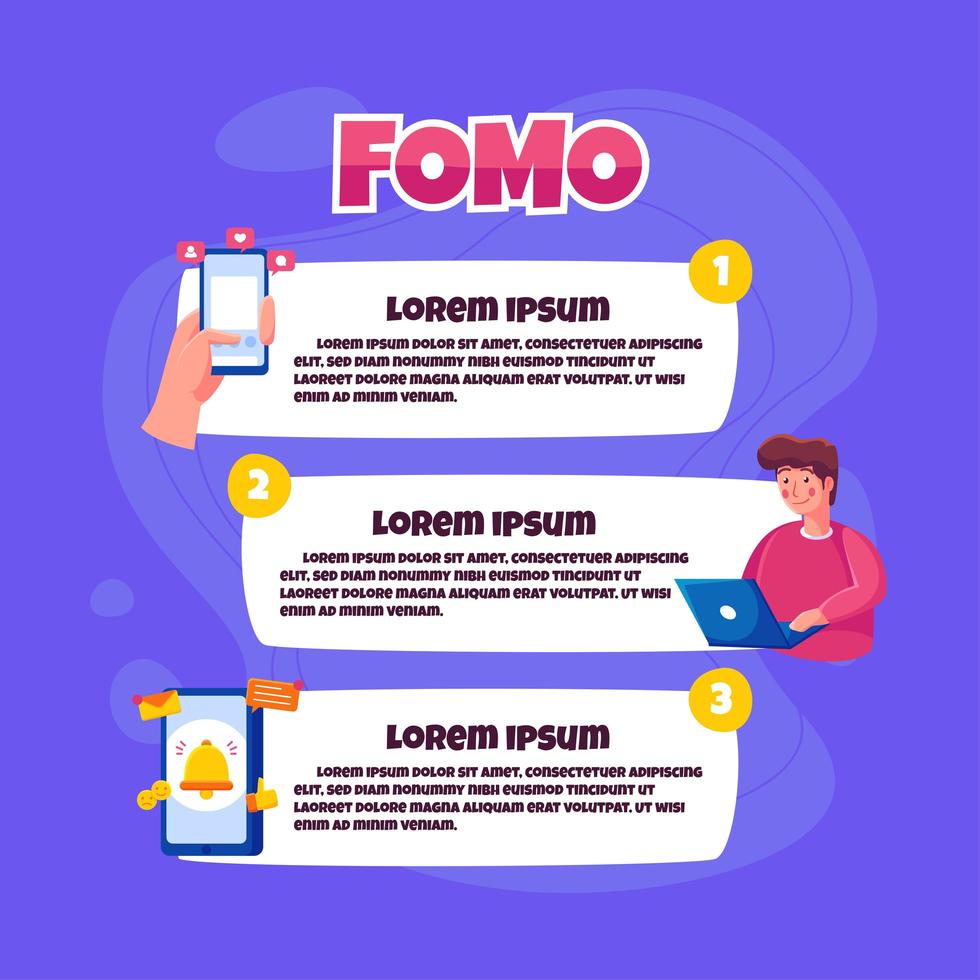 ilustración infográfica fomo vector