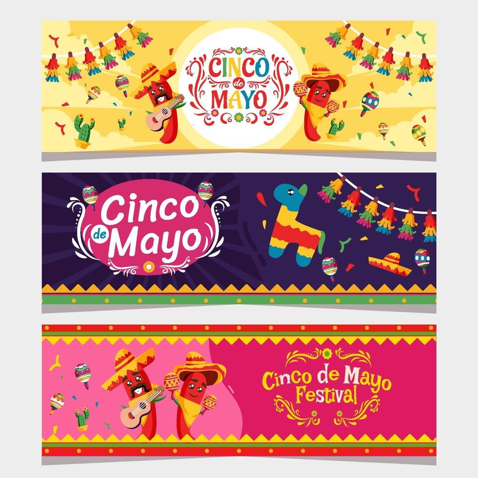 colección de carteles del cinco de mayo vector