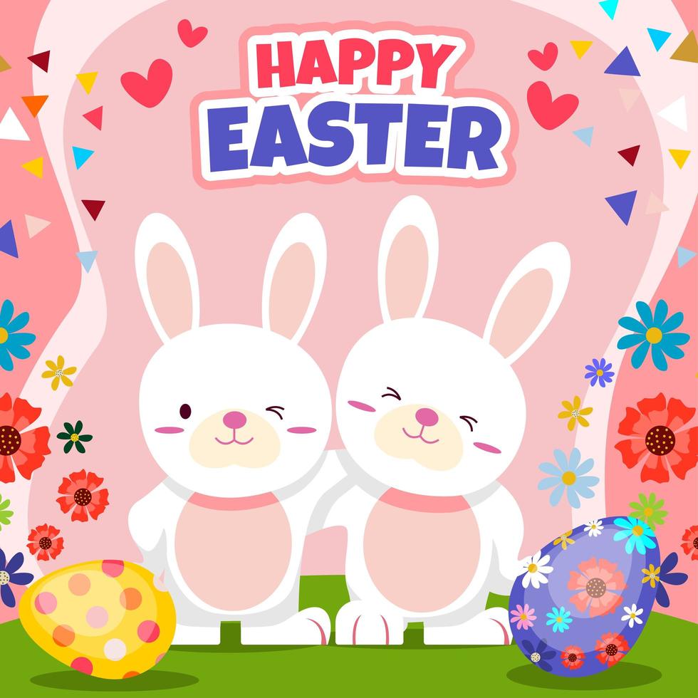 Cute Cartoon Easter Rabbit vector