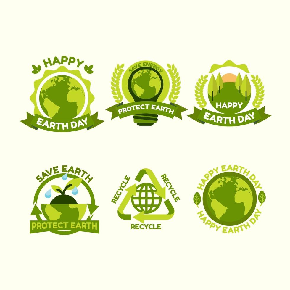 Earth Day Set of Icons vector