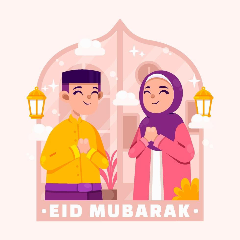 concepto de ilustración de eid mubarak vector