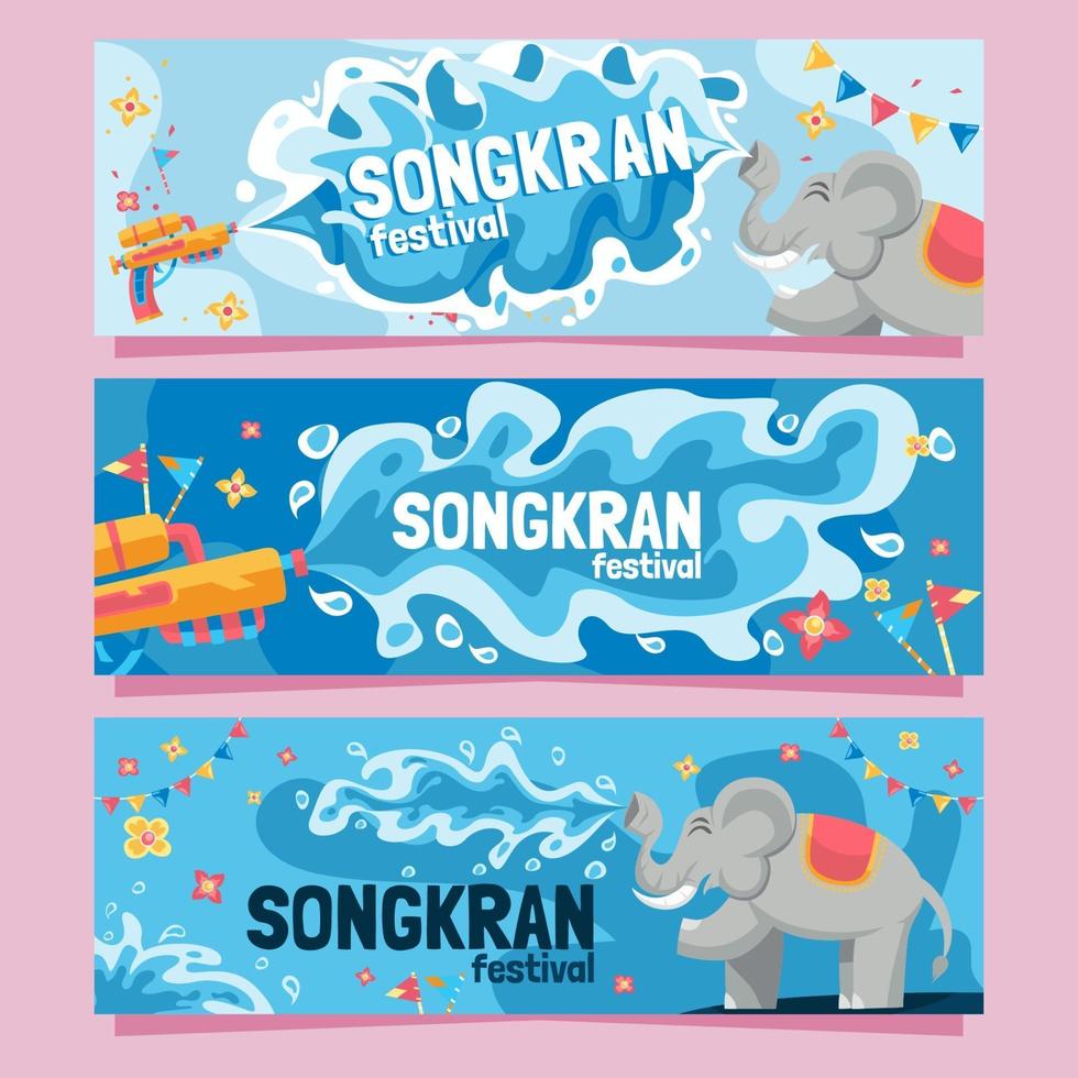 colecciones de carteles del festival songkran vector