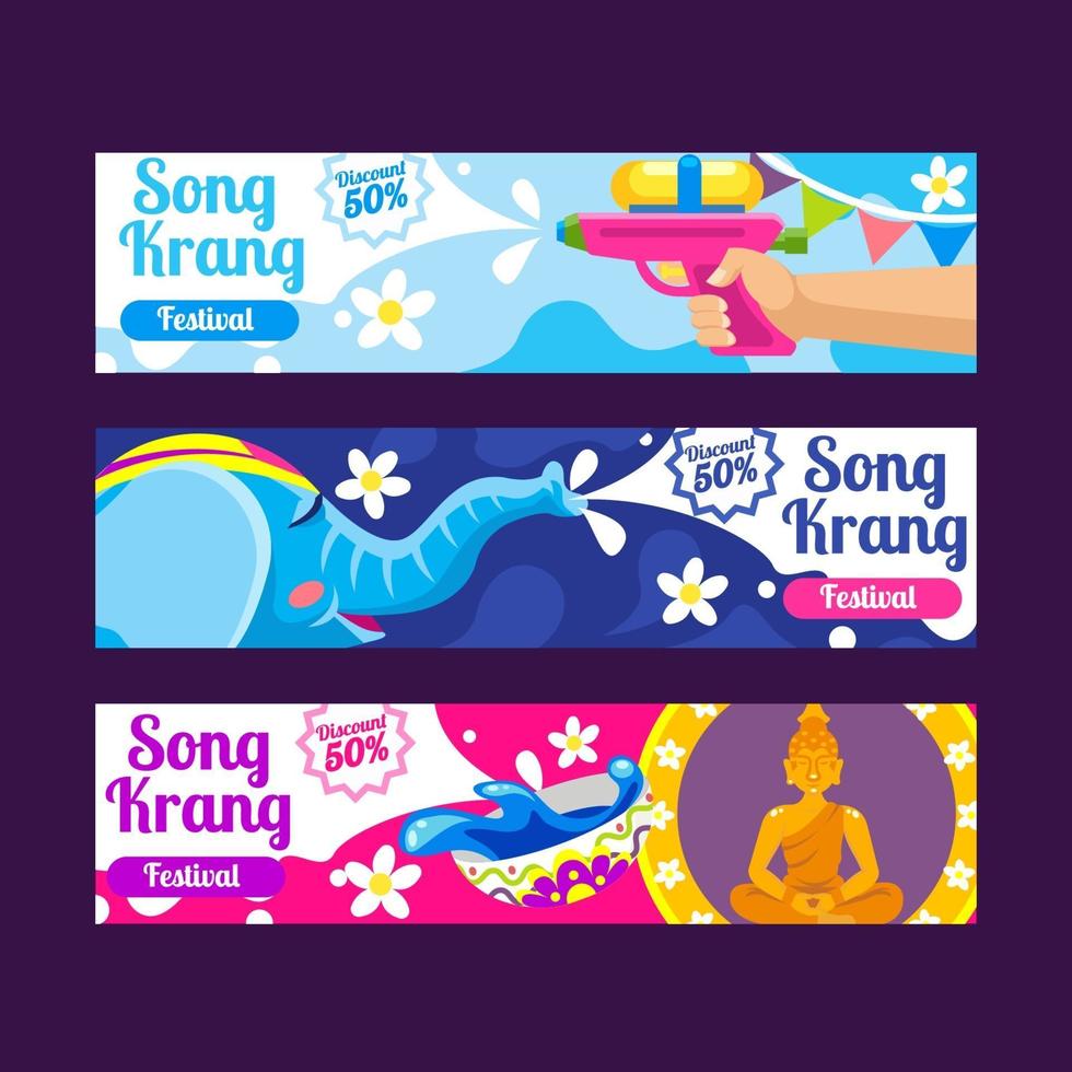 Set of Song krang Banner for Marketing Purpose vector