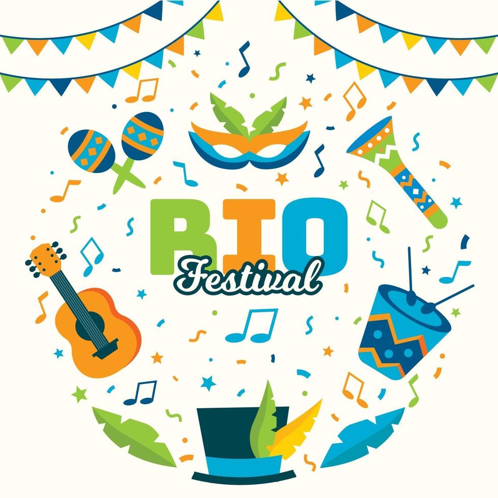 Rio Festival Concept Design vector