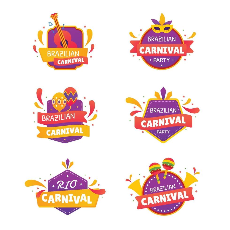 Rio Carnival Party Label vector