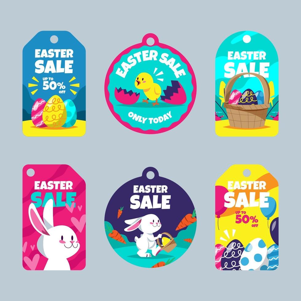 conjunto de etiquetas de venta de pascua vector