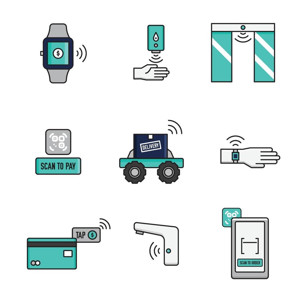 Contactless Activities for New Normal Icon vector