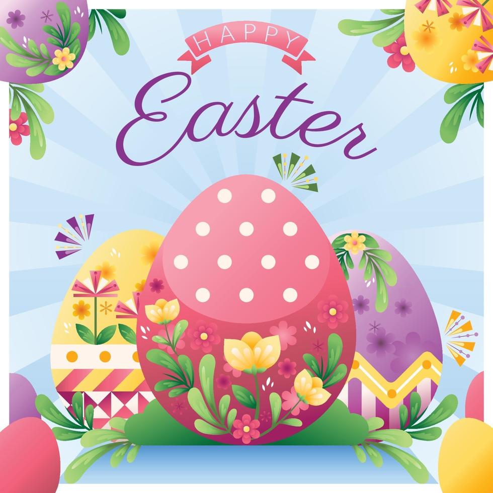 Happy Easter Egg Day Design vector