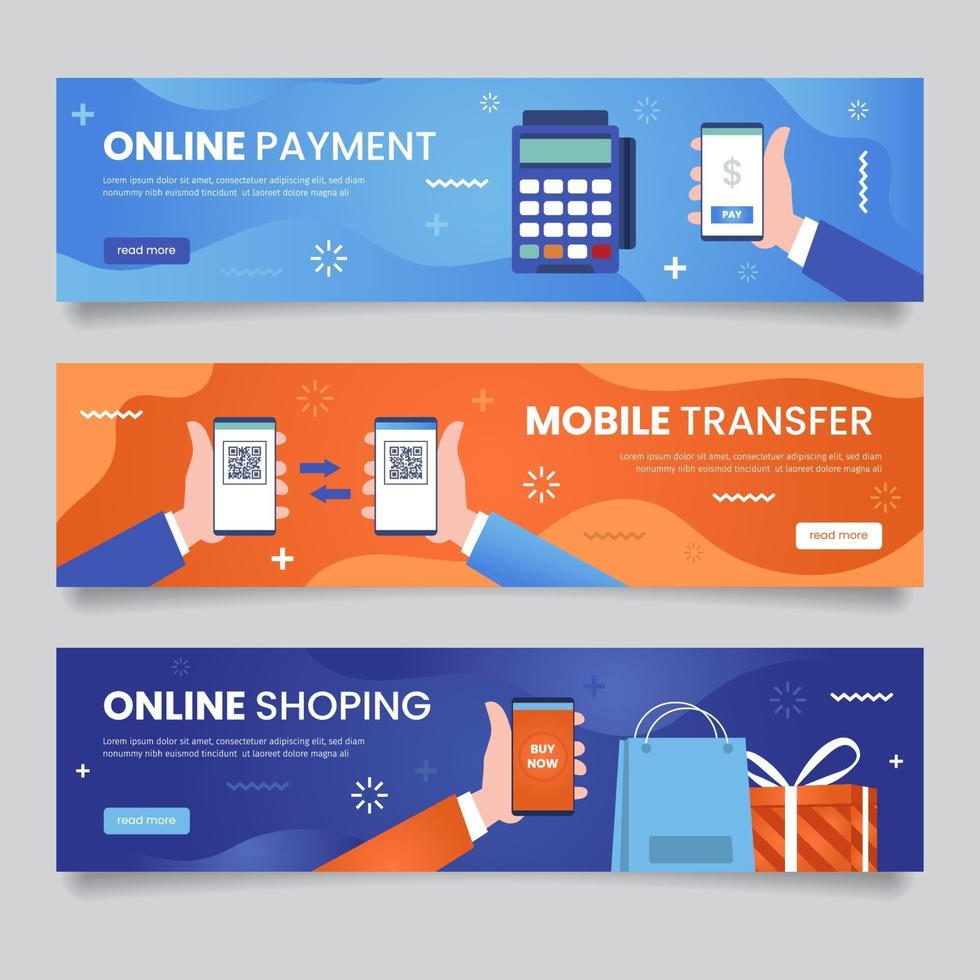 Contactless Technology Banners vector