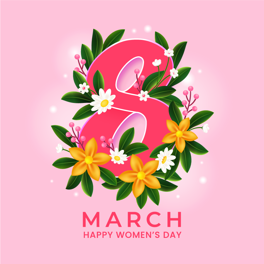 Women's Day March Concept in Realistic Style vector