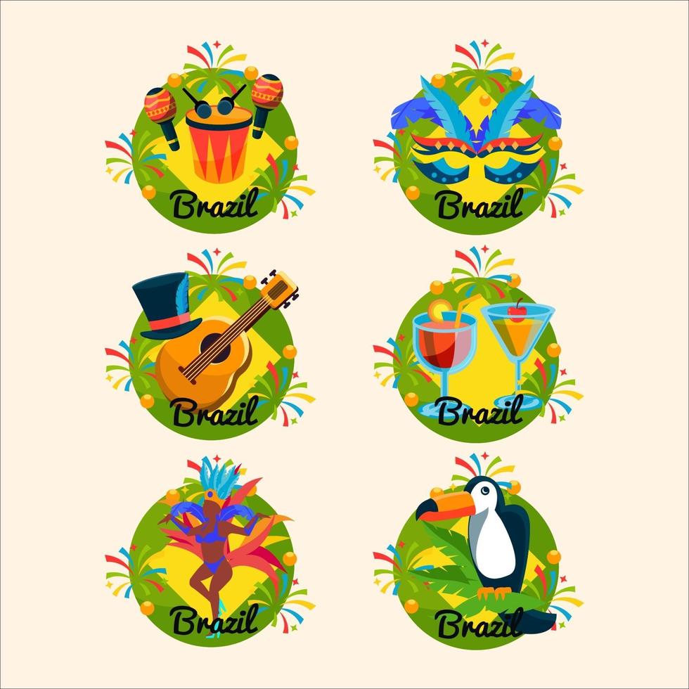 Brazil Carnival Set of icons vector