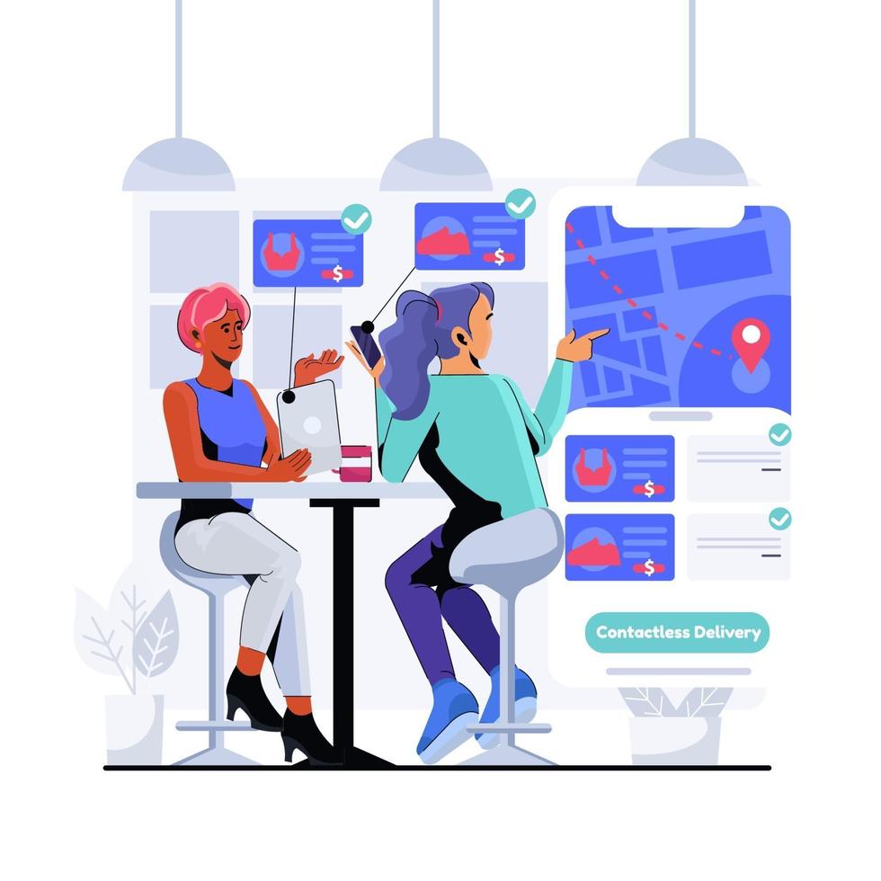 Untact Online shopping illustration vector