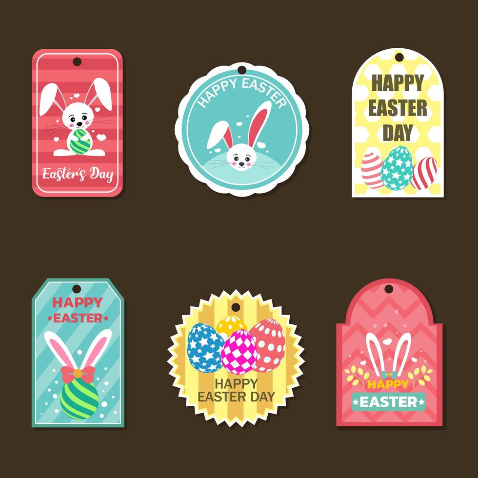 Easter Label with Colorful Badge vector