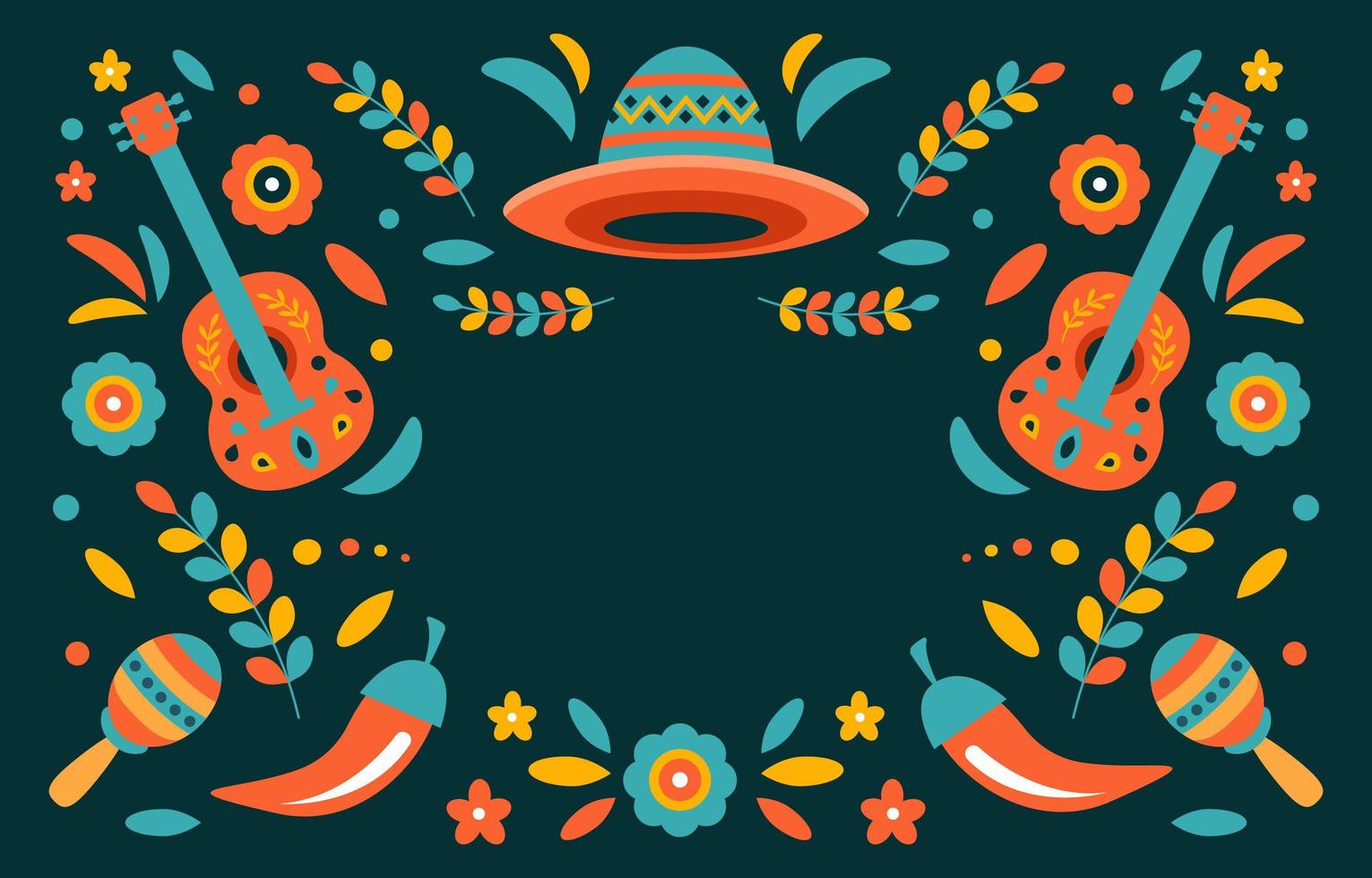 Colorful CInco De Mayo in Dark Background vector