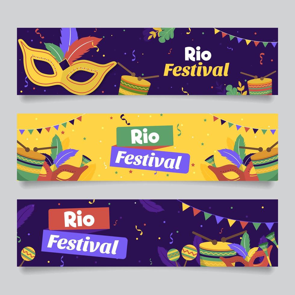 Rio Festival Banners vector
